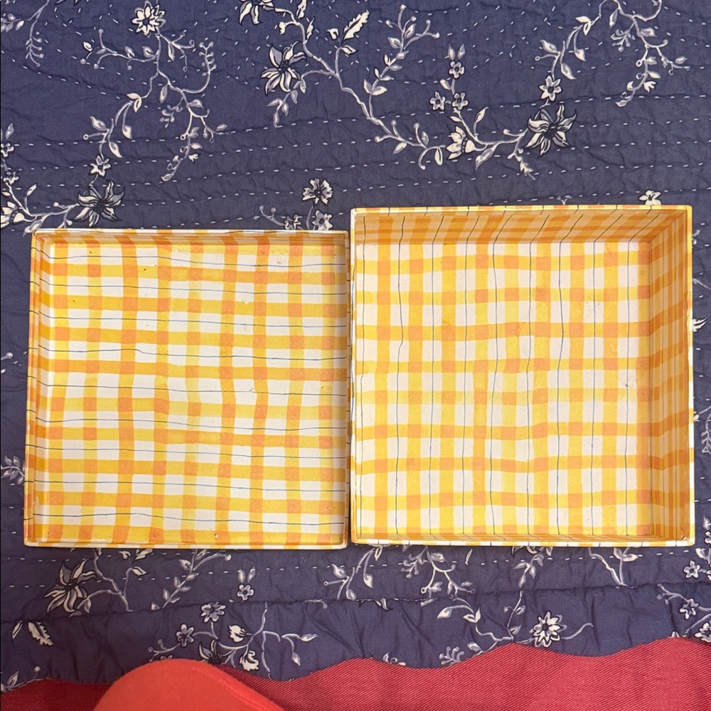 Yellow Gingham Storage Box Set - Picture 6 of 16
